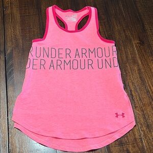 S Girls Under Armour Bright Pink Racerback Tank
